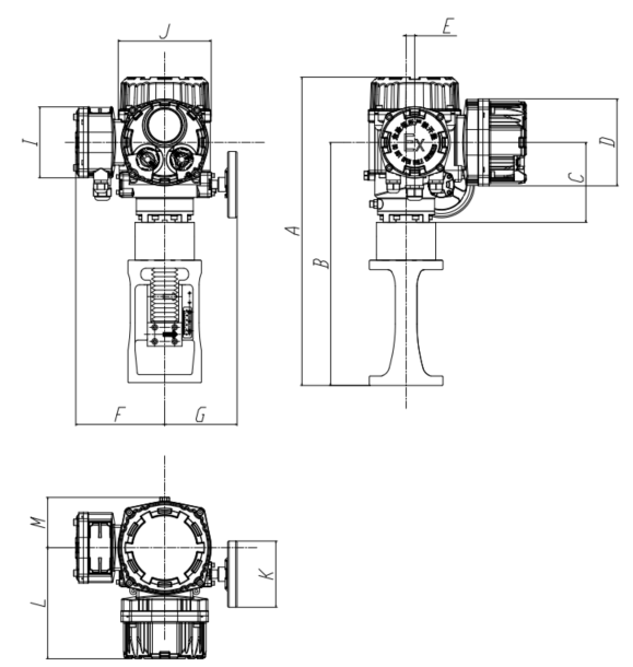 Схема габаритных размеров электропривода
